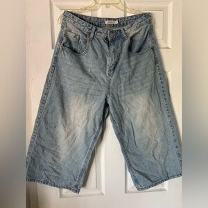 Women's Light Blue Cropped Jeans Jorts